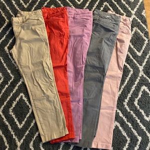 Old Navy- 5 pair of pixie chino pants size 8
